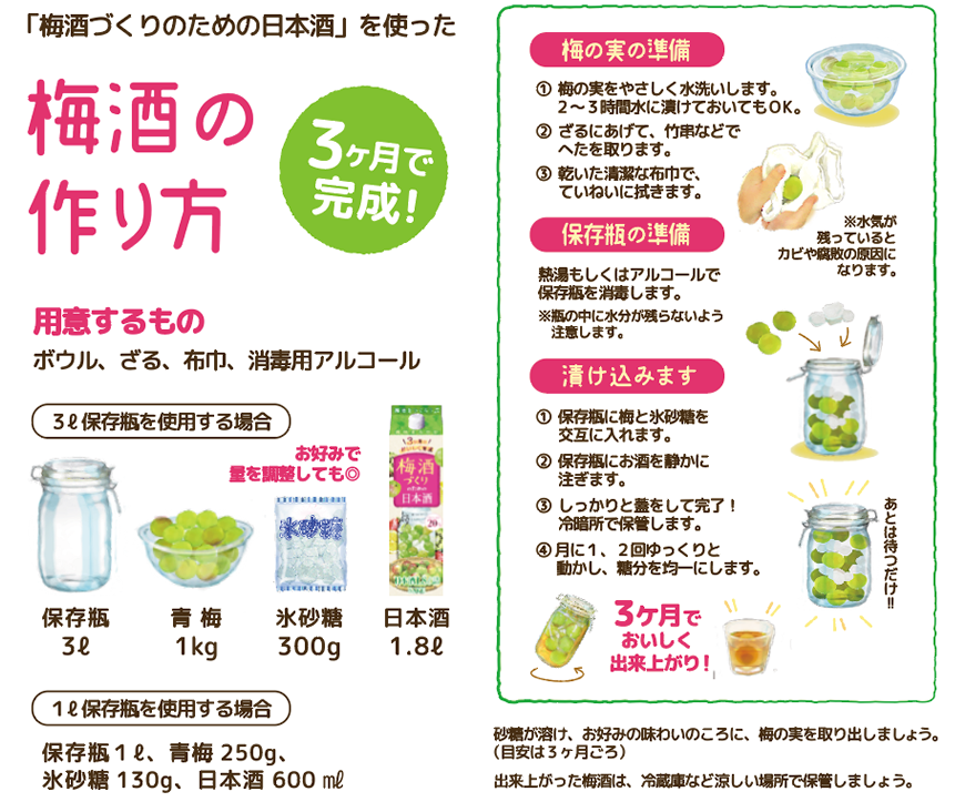 3ヶ月でおいしく完成!梅酒レシピ